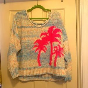 Anthropologie palm tree sweater